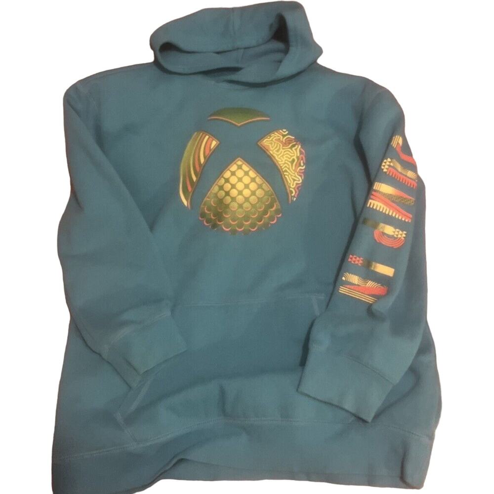 Microsoft Xbox Graphic Hoodie Jump In Surf Spray Blue Size Youth XXL